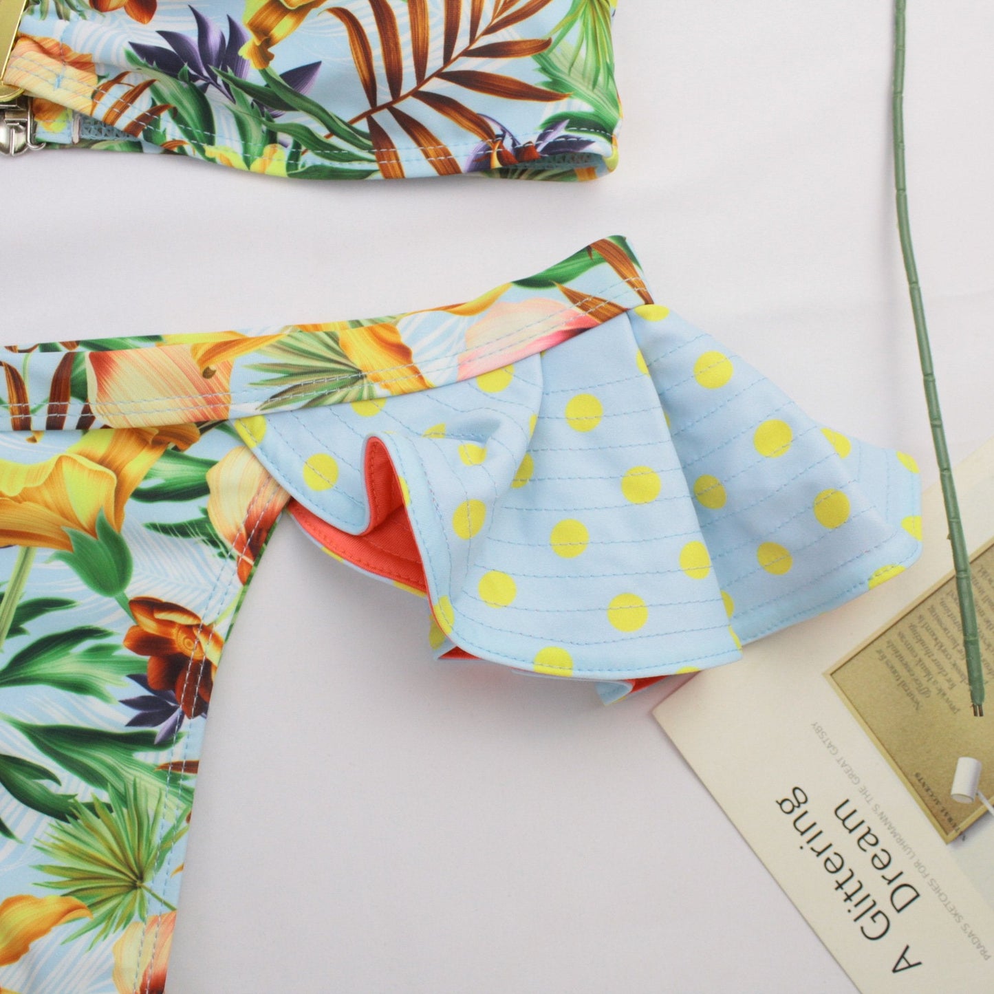 Printed bikini V-neck bikini